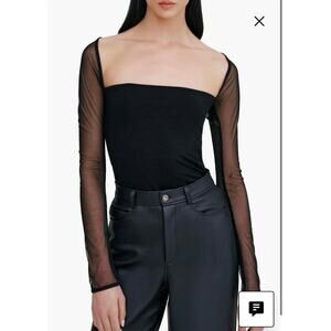 NWOT Marcella Lucia Long Sleeve Mesh & Jersey
Top in Black SZ S